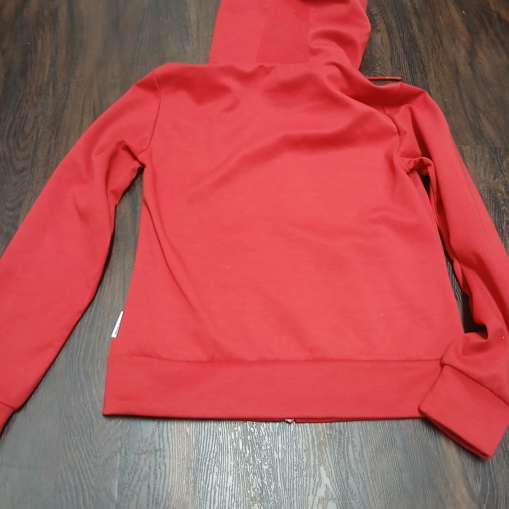 Armani Exchange Women's Vibrant Red Zip-Up Hoodie - Picture 11 of 13